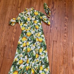 Lemons dress/kaftan Positano & headband